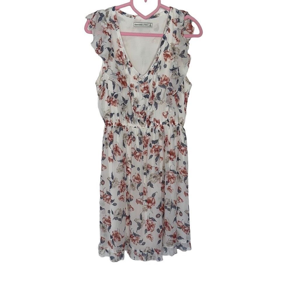 Abercrombie & Fitch Floral Cottage Ruffle Flutter Sleeve Mini Dress | Size Small